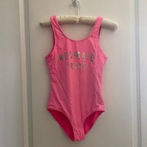 Pink mermaid Squad swimsuit. Youth large, 10/12.